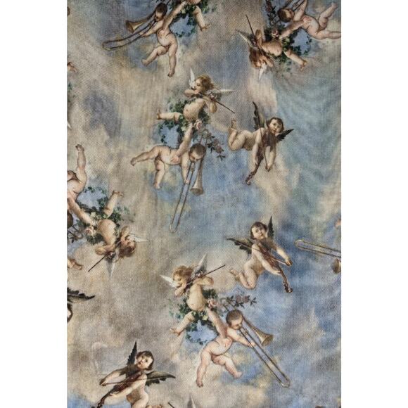 Sweet Lilac Sheer Mesh Baby Angel Cherub Print Short Sleeve Top Size S Y2K - Picture 10 of 14